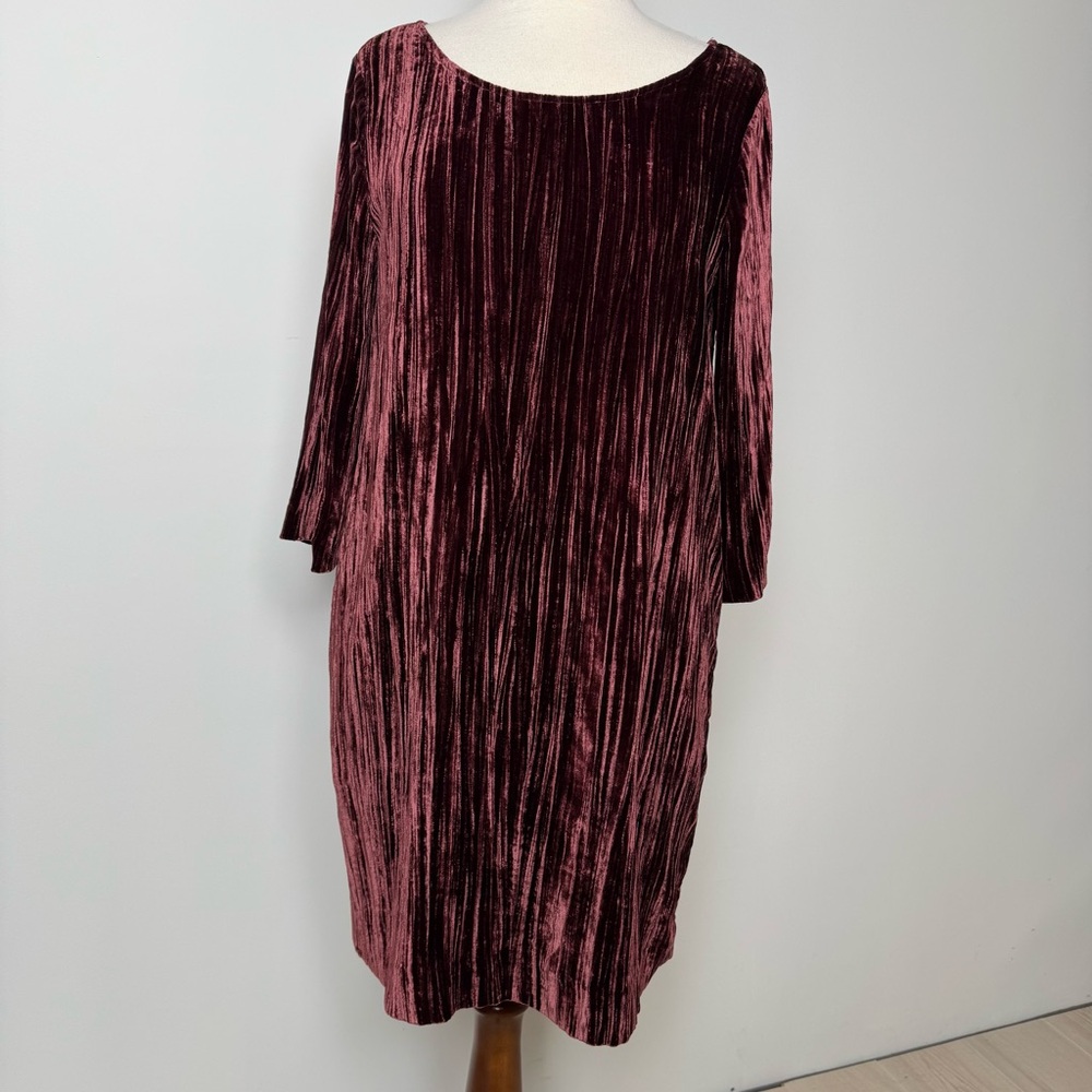 Garnet Hill Women's Velvet Dress - Deep Wine Red size 6
